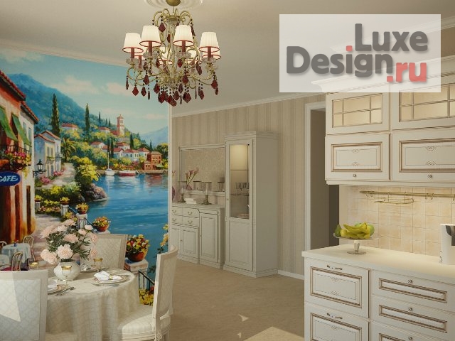 Дизайн интерьера квартиры студии "Кухня студия в классическом стиле" (фото 4)