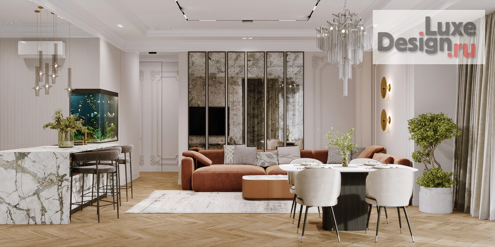 Дизайн интерьера трехкомнатной квартиры "Sky seven г.Красноярск" (фото 5)