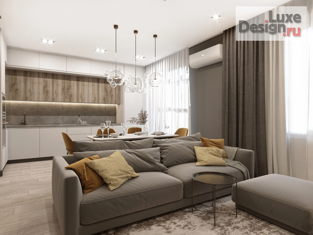 Дизайн интерьера двухкомнатной квартиры "Интерьер в ЖК «Scandis” " (фото 4)