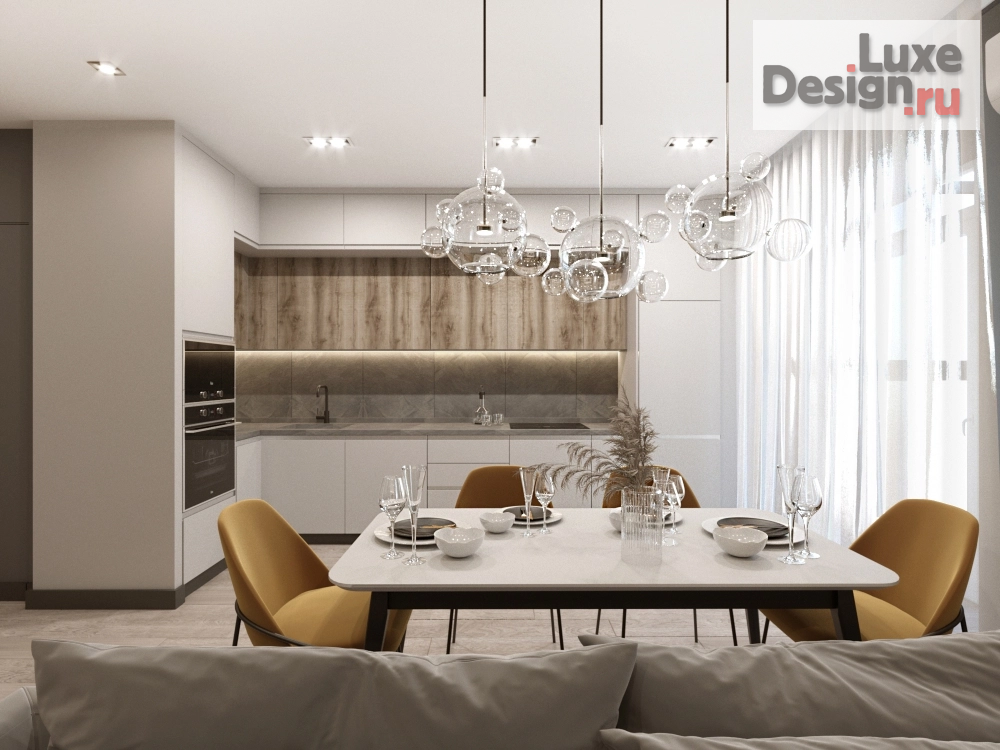 Дизайн интерьера двухкомнатной квартиры "Интерьер в ЖК «Scandis” " (фото 3)