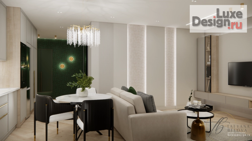 Дизайн интерьера квартиры "Квартира - изумруд" (фото 4)