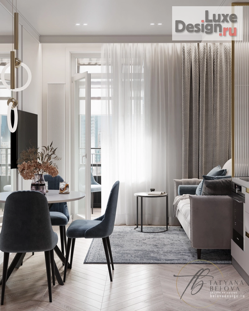 Дизайн интерьера однокомнатной квартиры "ЖК Метрополис" (фото 16)