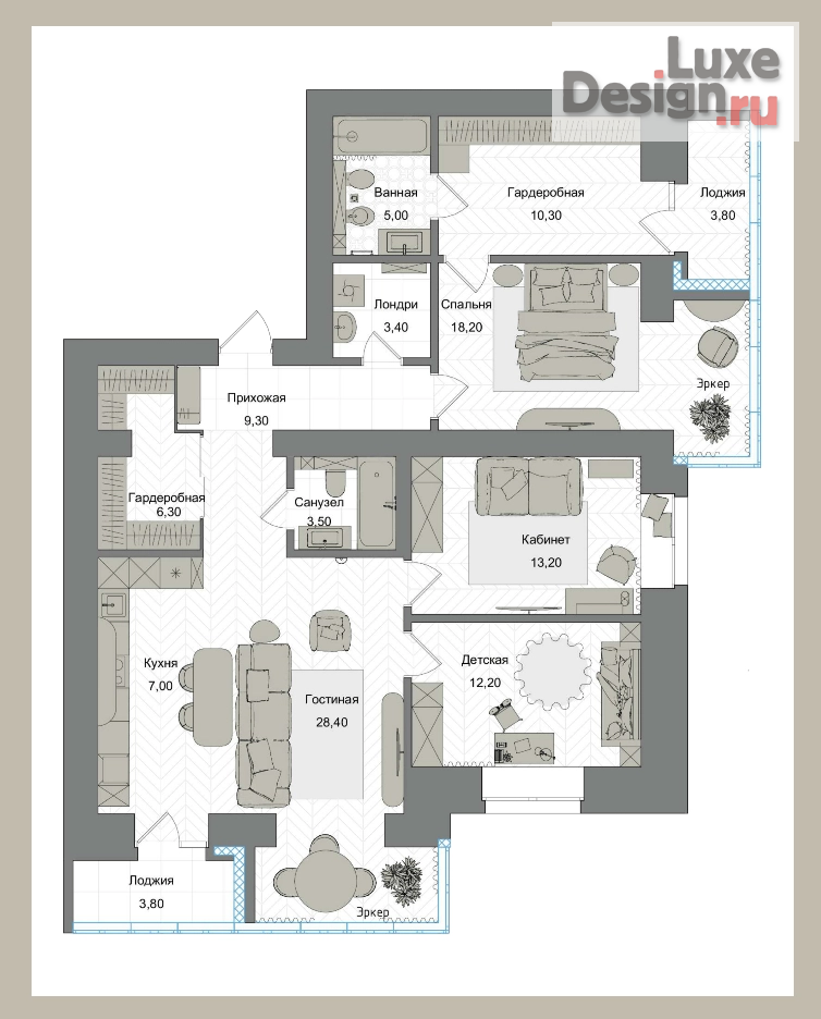 Дизайн интерьера квартиры "В царствии Давида" (фото 21)