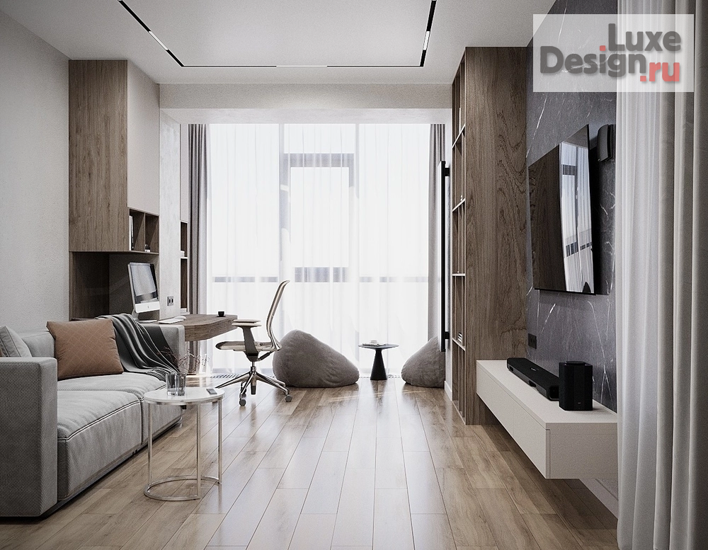 Дизайн интерьера двухкомнатной квартиры "Дизайн-проект 2-комнатной квартиры ЖК "Чижи" г. Красноярск" (фото 2)