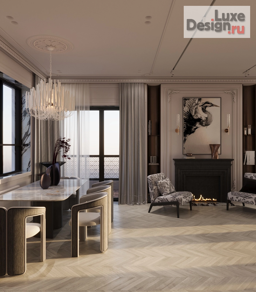 Дизайн интерьера частного дома "Роскошь неоклассики" (фото 8) от дизайнера Imagi Studio Дизайн интерьера частного дома "Роскошь неоклассики" (фото 8)