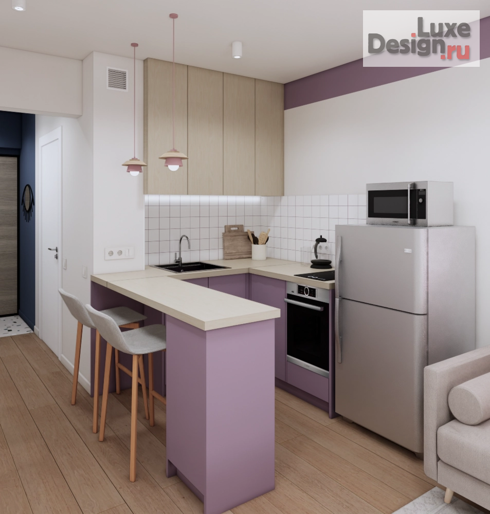 Дизайн интерьера однокомнатной квартиры "Студия, 30м2" (фото 1)