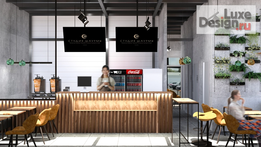 Дизайн интерьера кафе "Студия шаурмы" (фото 3)