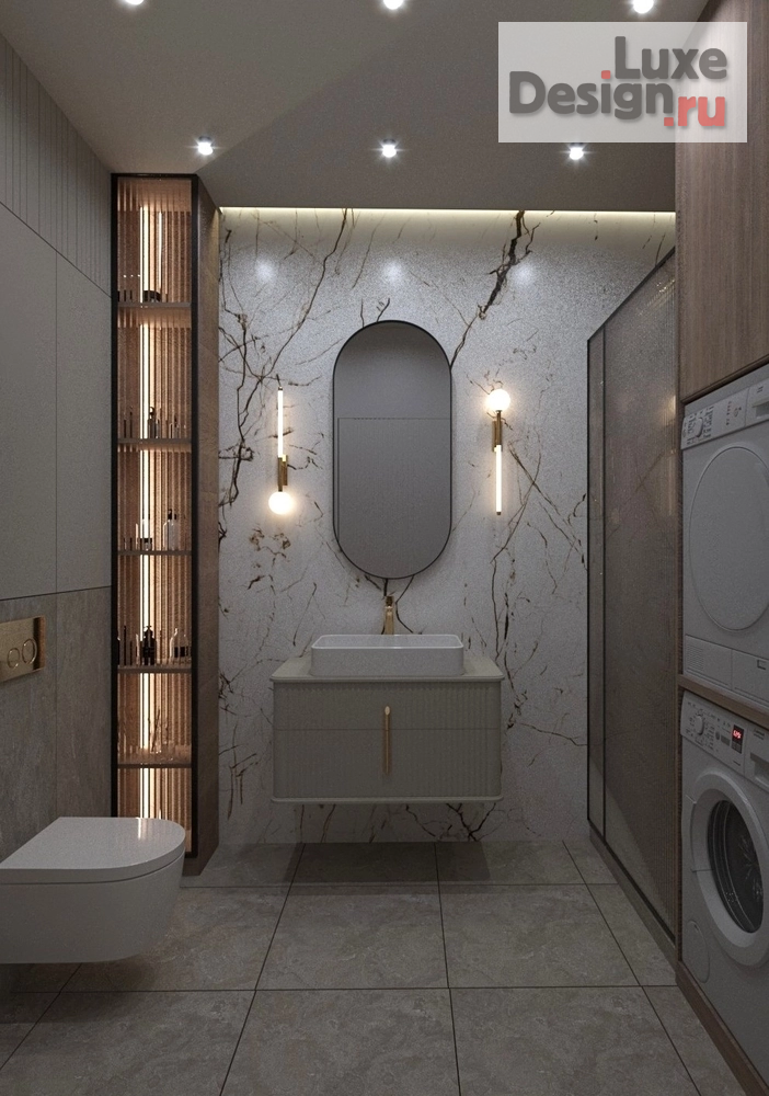 дизайн интерьера санузла "Проект гостевого санузла 5,6 кв.м" (фото 1)