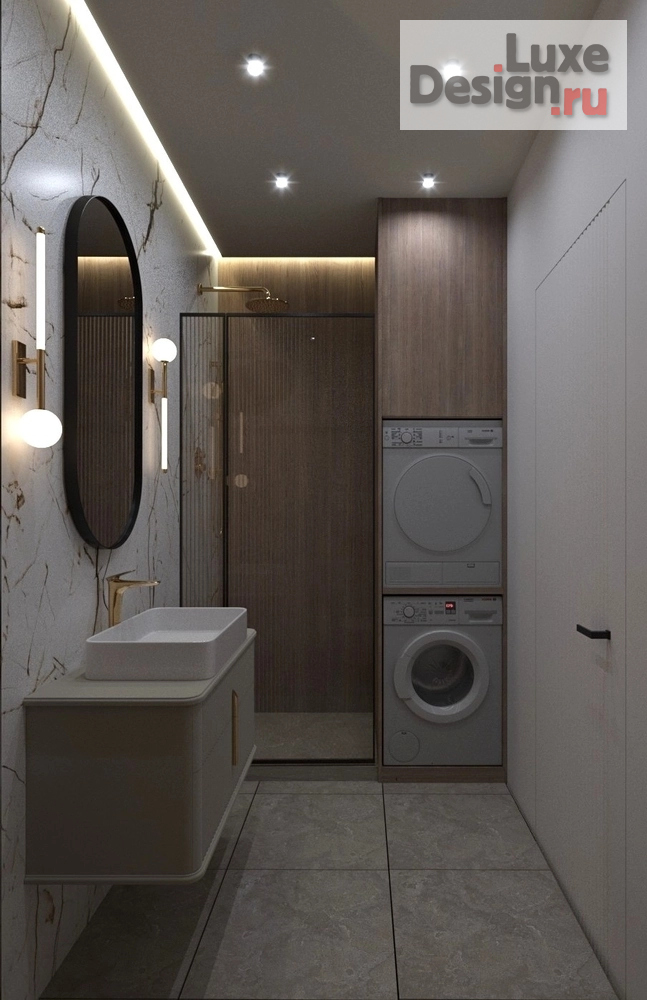 дизайн интерьера санузла "Проект гостевого санузла 5,6 кв.м" (фото 2)