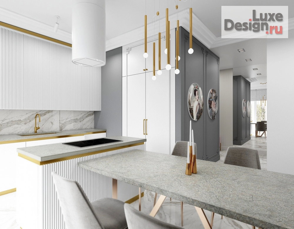 Дизайн интерьера двухкомнатной квартиры "Эклектичный интерьер квартиры премиального статуса " (фото 4)