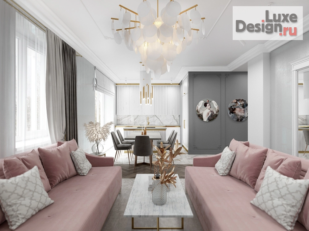 Дизайн интерьера двухкомнатной квартиры "Эклектичный интерьер квартиры премиального статуса " (фото 1)