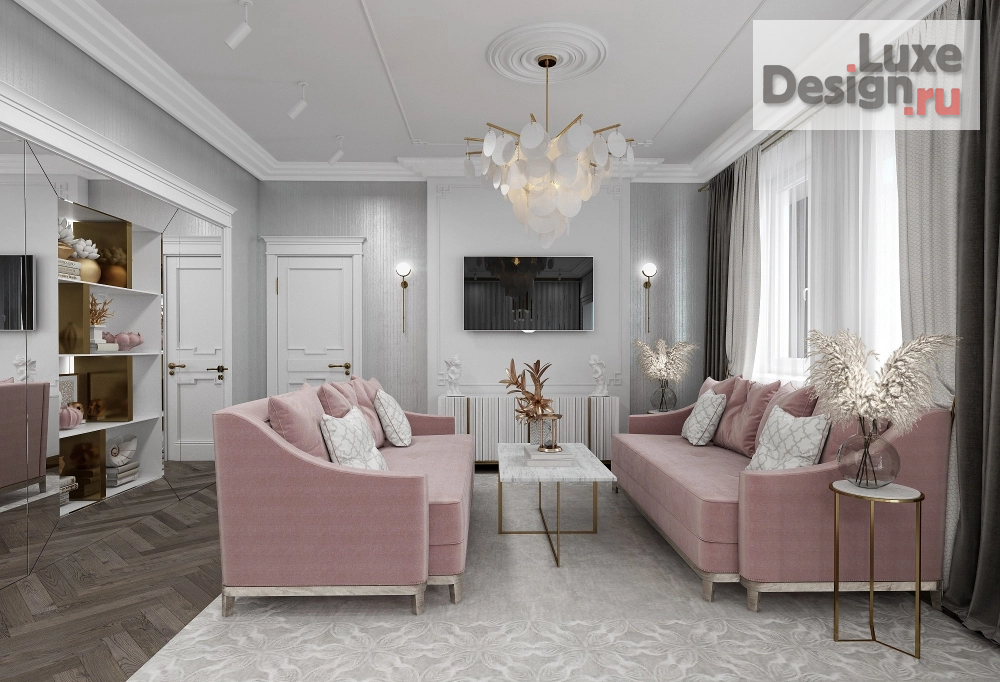 Дизайн интерьера двухкомнатной квартиры "Эклектичный интерьер квартиры премиального статуса " (фото 3)