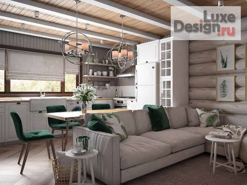 Дизайн интерьера загородного дома "Интерьер деревянного дома " (фото 2)