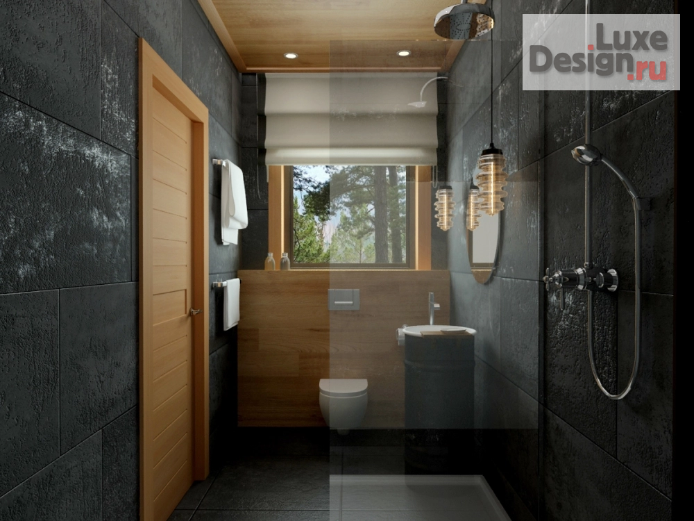 Дизайн интерьера загородного дома "Дизайн-проект интерьера загородного дома с баней в цокольном этаже" (фото 12)