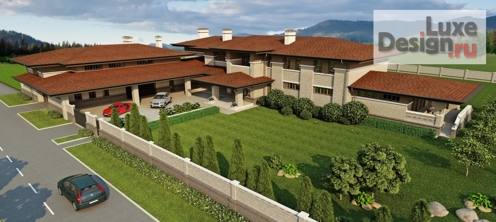 Частная архитектура "Загородный дом в стиле Л.Райта 1500м.кв. п.Жуковка, г.Москва" (фото 12)