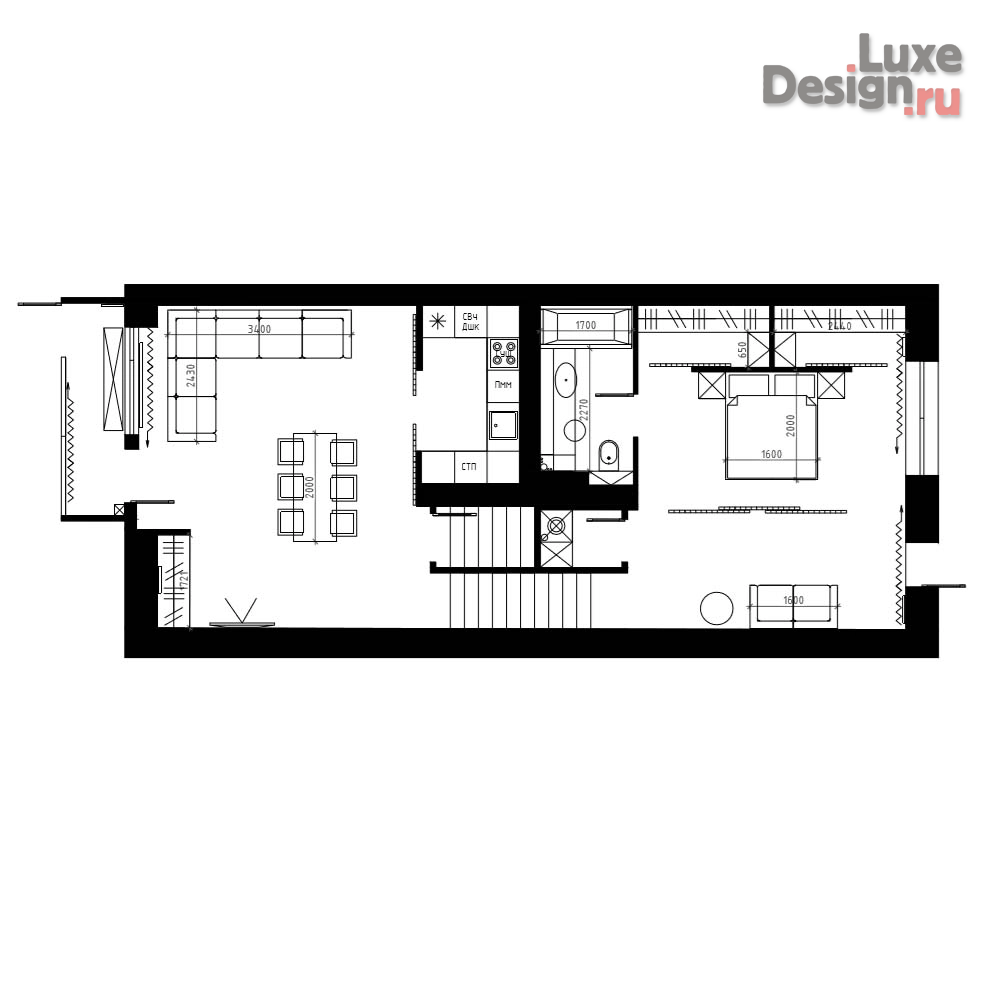 Дизайн интерьера трехкомнатной квартиры "Дизайн интерьера квартиры 80 м2" (фото 17)