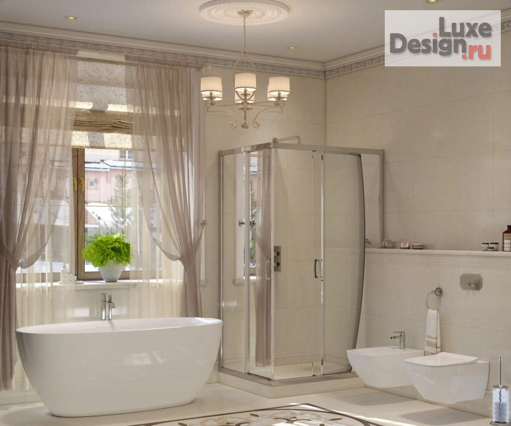 Дизайн интерьера ванной "Санузел в классическом стиле" (фото 1)