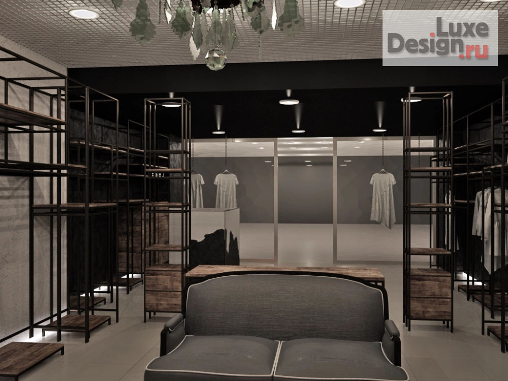 Дизайн интерьера бутика "Графичный интерьер салона одежды" (фото 2)