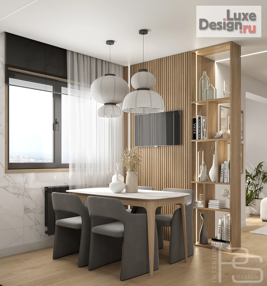 Дизайн интерьера трехкомнатной квартиры "Квартира в стиле джапанди" (фото 2)