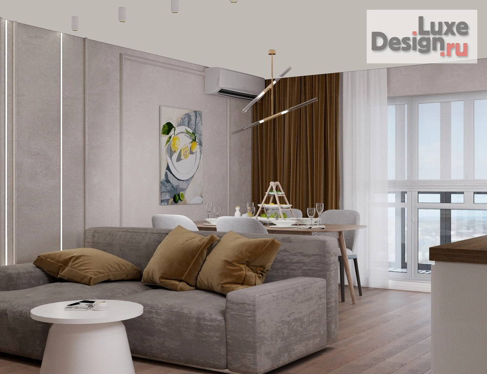 Дизайн интерьера трехкомнатной квартиры "ЖК на ул.Спандаряна" (фото 1)