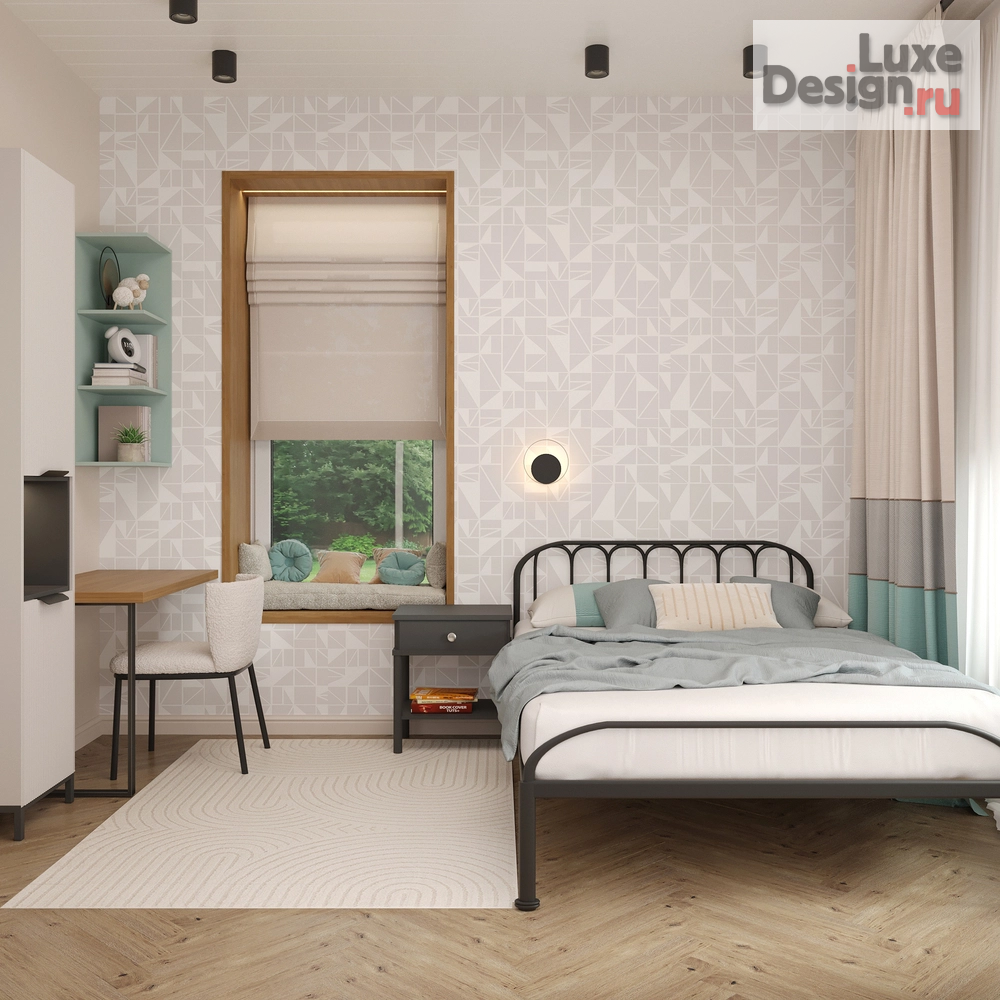 Дизайн интерьера загородного дома "Дом в пос. Манский с мятными акцентами ,как напоминание о весне, юности и прохладной свежести." (фото 8)