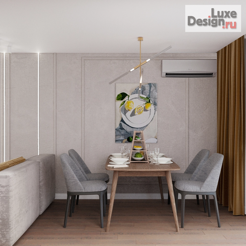 Дизайн интерьера трехкомнатной квартиры "ЖК на ул.Спандаряна" (фото 2)