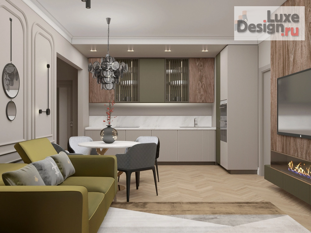 Дизайн интерьера трехкомнатной квартиры "Яркое решение для квартиры в ЖК SCANDIS OZERO" (фото 3)
