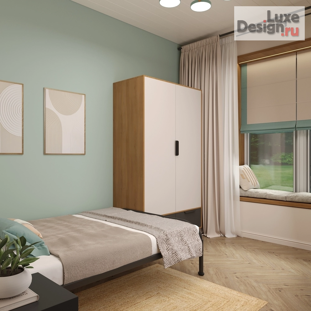 Дизайн интерьера загородного дома "Дом в пос. Манский с мятными акцентами ,как напоминание о весне, юности и прохладной свежести." (фото 14)