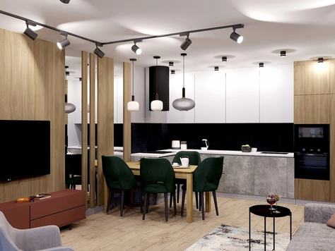 Дизайн интерьера четырехкомнатной квартиры в Красноярске "Лесопарковая Проект_black_and_wood"