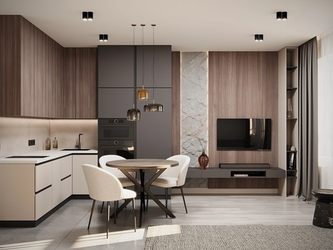 Дизайн интерьера трехкомнатной квартиры в Красноярске "Осенняя Хвоя"