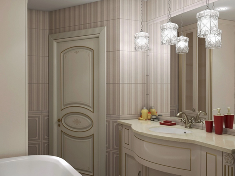 Дизайн интерьера ванной в Красноярске "Ванная комната в современной классике"