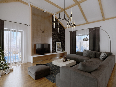 Дизайн интерьера коттеджа в Красноярске "Дизайн-проект жилого дома в современном стиле."
